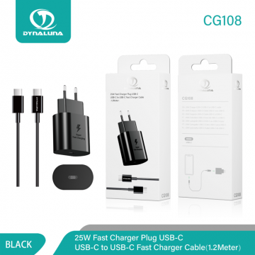 Dynaluna CG108 Chargeur USB C Power avec Câble USB-C 1.2M QC3.0 Charge Rapide